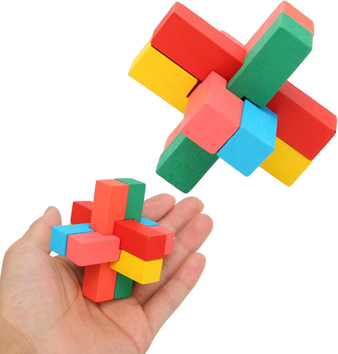 6 in 1 Building Blocks of Adult Intelligence, Anti Dementia Toys for Elderly, Wooden Brain Teaser Puzzles Toys, Block Intellectual Brain Teaser Ga...