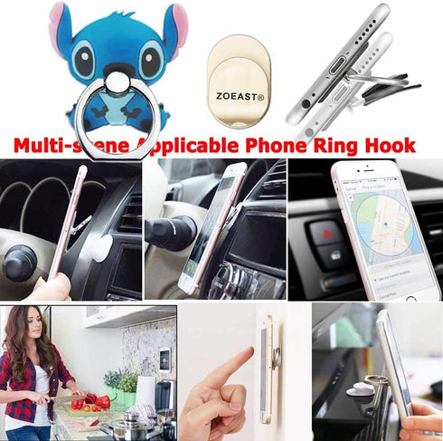 ZOSTLAND Cartoon Wall Mount Phone Ring Grip Nani Alien Universal 360° Adjustable Holder Car Desk Hook Stand Stent Mount Kickstand Compatible with ...