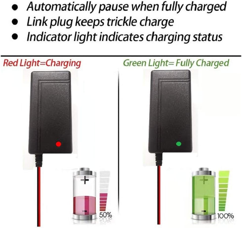 6V/12V Lead Acid Battery Charger for Ride On Toys 12V/6V Kids Ride On Car SLA Charger for 6V/12V pb Battery Baby Electric Battery SUV Kid Toy Car ...