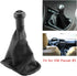 Manual Black Gear Shifter Knob Kit 5 Speed Gear Shifter Knob Gaiter Boot Cover Leather Gear Stick Cover Dust-Proof Replacement...