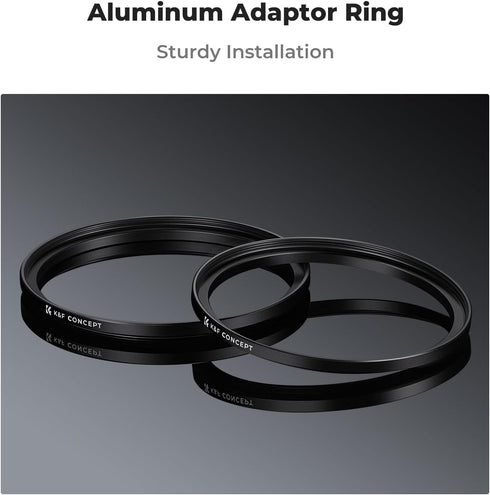 K&F Concept 77-82mm(2 Pcs) Step-Up Ring Adapter, 77mm to 82mm Step Up Filter Ring for 77mm Lens Install 82mm ND CPL UV Lens Filter...