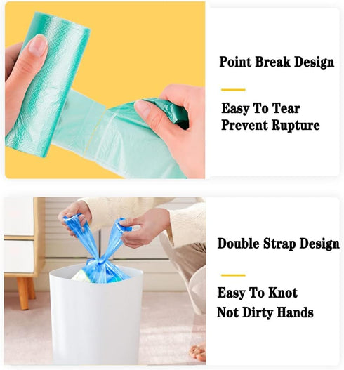 100 Count 4 Gallon Trash Bags, Small Colorful Garbage Bags with Handle for Home Office Bathroom Trash Can...