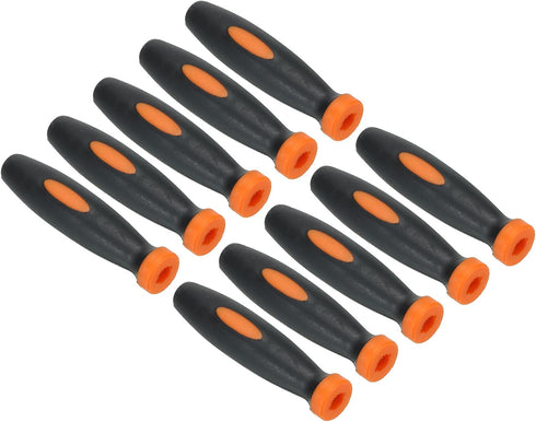 PATIKIL 2.4 Inch Rubber File Handle, 10 Pack File Cutting Tool File Round Handle Replacement Accessories for 0.2" Diameter Round Handle File, Oran...