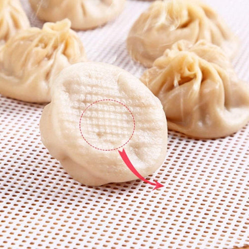 Stohua 5 pcs Non Stick Silicone Steamer Liners Mesh Mat Round Pad for Bamboo Steamer, Reusable,Flexible-11" Diameter...