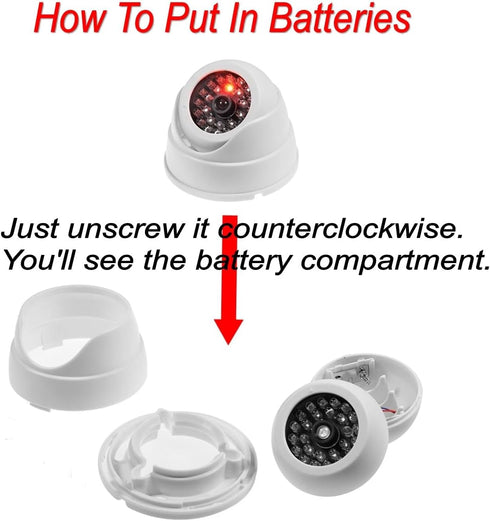 JZK 2 Dummy Fake Surveillance Security CCTV Dome Camera with LED Blinking Real Imitation for Home Security, White...