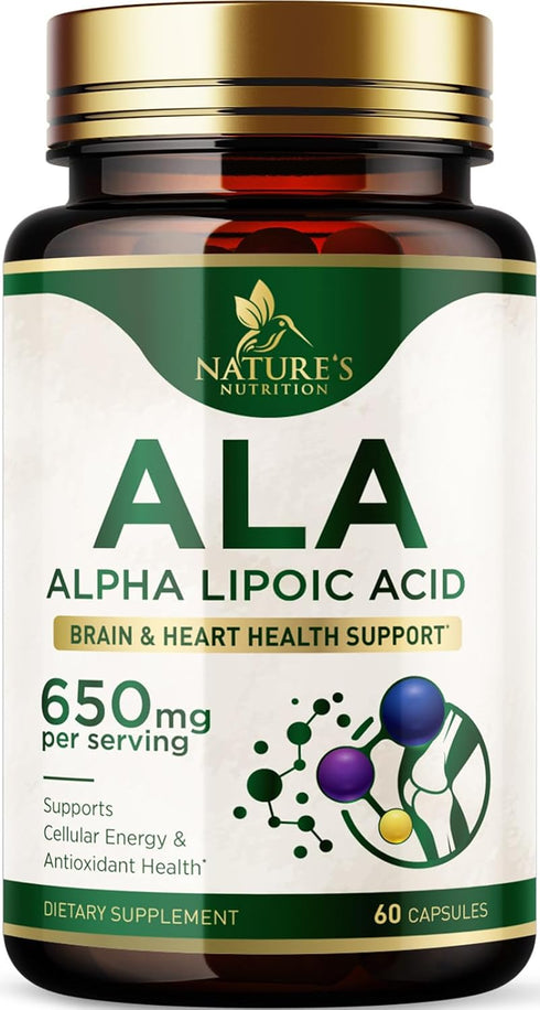 Alpha Lipoic Acid 600mg Plus - Pure ALA Supplement Non-GMO & Gluten Free, Supports Cellular Energy & Antioxidant Health, Extra Strength Lipoic Aci...