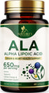 Alpha Lipoic Acid 600mg Plus - Pure ALA Supplement Non-GMO & Gluten Free, Supports Cellular Energy & Antioxidant Health, Extra Strength Lipoic Aci...
