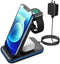 Foldable Wireless Charger Station – 3 in 1 Qi Wireless Charger Dock for iPhone and Apple Watch – Fast Charging Universal Dock for Samsung, Huawei,...