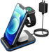 Foldable Wireless Charger Station – 3 in 1 Qi Wireless Charger Dock for iPhone and Apple Watch – Fast Charging Universal Dock for Samsung, Huawei,...