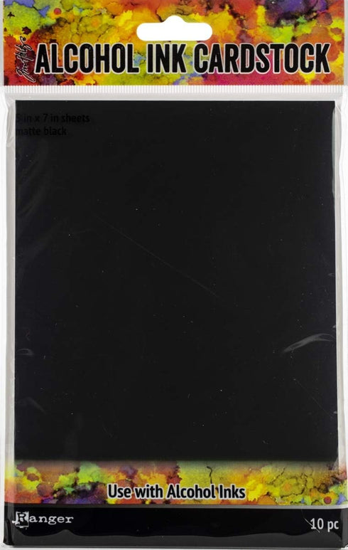 Tim Holtz Alcohol Ink Cardstock 5"X7" 10/Pkg-Black Matte...