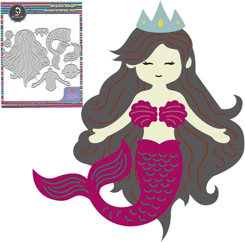 1pc Mermaid Sea Daughter Doll Dies Metal Cutting Die Cut for Paper Craft Handmade Card Making Greeting Cards Decoration Alina Craft Art Template...