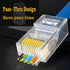 RJ45 Cat6 Cat5e Pass Through Connectors 100 Packs Gold Plated 3 Prong 8P8C Modular Ethernet UTP Network Cable Plug for Unshielded Twisted Pair Sol...