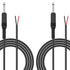 2 Pack 6ft Speaker Wire to 6.35mm 1/4 inch TS Mono Male Plug Adapter Connector to Bare Wire Open End Audio Cable for Microphone Speakers...