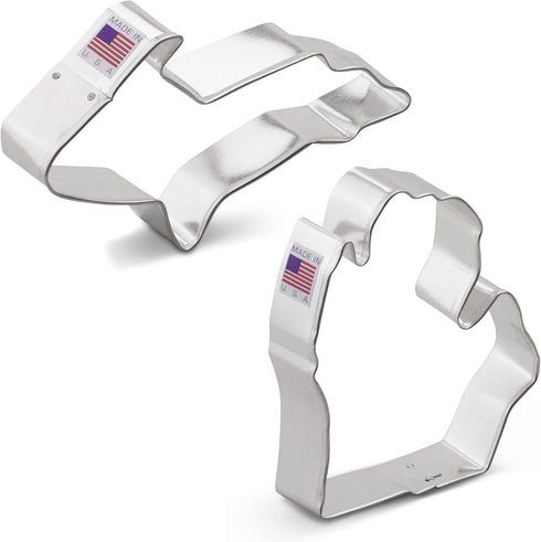 Upper and Lower Michigan Cookie Cutters 2-Pc. Set Made in USA by Ann Clark...