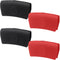 4 PCS Silicone Assist Handle Holder - Heat Resistant Pot Handle Covers - Non-Slip Handle Covers Handle Holder for Kitchen Pot Pan - Black + Red...