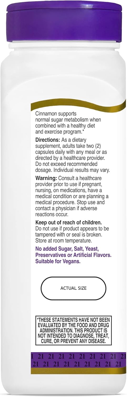 21st Century Cinnamon, 1000mg, 120 Vegicaps...