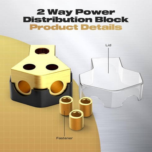 Distribution Block Car Audio, 2 Way 0/2/4 Gauge in 4/8/10 Gauge Out Amp Power Distribution Block Car Audio Splitter for Vehicles Boats 2PCS......