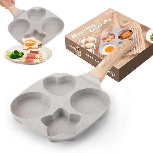 4 Cups Egg Pans?Omelette Pan?Egg Pans Nonstick Easy Clean,Crepe Pan Egg Mold for Breakfast Sandwiches Compatible with Gas Stove and Induction Cook...