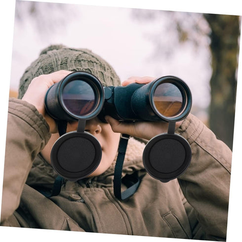 Objective Lens Caps 1 Set Eyepiece Cover Protection Objective Lens Cover Binocular Lens Caps Protective for Binoculars Black Rubber Camera Lens Ac...