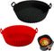Air Fryer Silicone Pot, Air Fryer Silicone Basket Bowl, Silicone Baking Tray Pots for 3 to 5 Qt for Air fryer Oven Reusable Baking Tray Oven Acces...