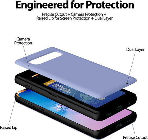 GOOSPERY Galaxy S10 Wallet Case with Card Holder, Protective Dual Layer Bumper Phone Case (Lilac Purple)...