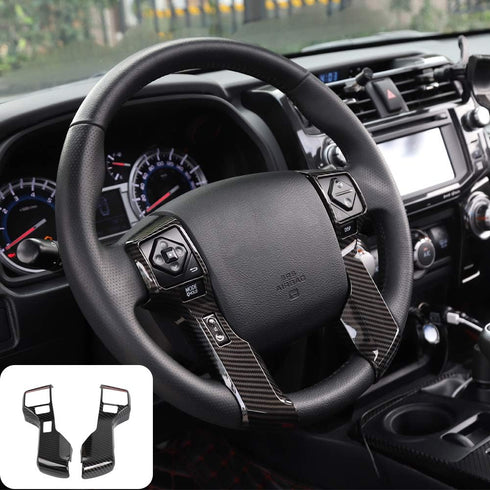 RT-TCZ for 4Runner Carbon Fiber Interior Accessories for Toyota 4Runner TRD Pro 2010 Up Tundra 2014 Up Steering Wheel Panel Trim 2pcs...