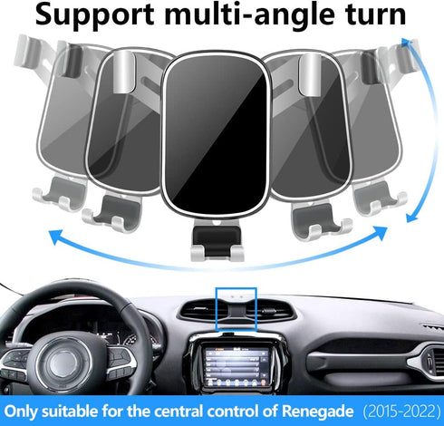 LUNQIN Car Phone Holder for Jeep Renegade 2015 2016 2017 2018 2019 2020 2021 2022 2023 Auto Interior Accessories Best Cell Phones Mount Cellphone ...