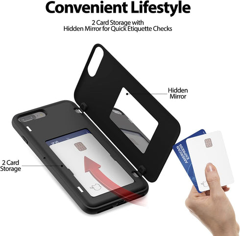 GOOSPERY iPhone 8 Plus Case, iPhone 7 Plus Wallet Case with Card Holder, Protective Dual Layer Bumper Phone Black...