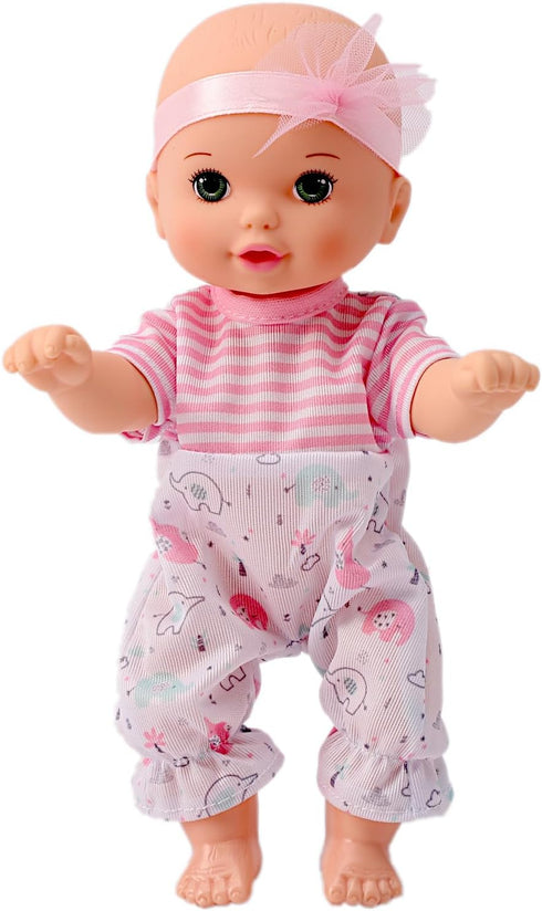 POCO DIVO Pink Headband Sweetie Cherub, 8-inch Toddler Girl Doll, Cute Newborn Infant Toy Baby with Romper Onesies...