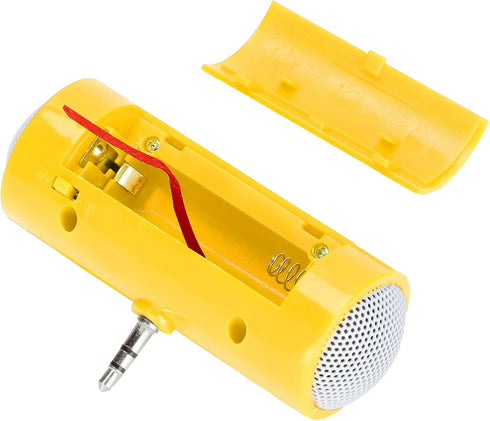 Portable Speaker, 3.5 mm Jack Stereo Battery Powered Wireless Plug in Speaker, Mini Portable Speaker for Mobile Phones and Tablets, (Yellow)...