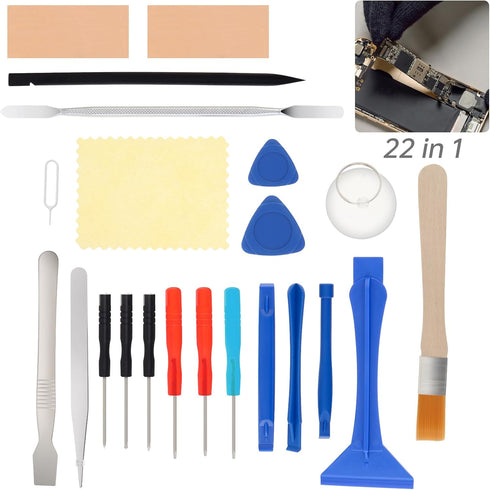 OriGlam 22 in 1 Professional Safe Opening Pry Tool, Mobile Phone Repair Screwdrivers Sucker Hand Tools Kit for iPhone, Smart Cell Phone, Laptop...