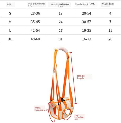 Dog Sling for Back Legs, Dog Hind Leg Auxiliary Belt Adjustable Sling for Small Medium Large Dog (S)...