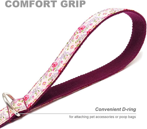 10FT Dog Leash, Strong Thick Nylon Pet Flat Leash with Cute Stylish Printed Pattern for Small Medium Large Dogs Walking Training...