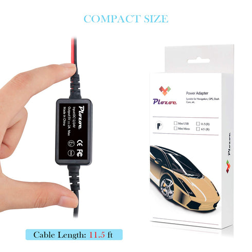 Dash Cam Hardwire Kit, Micro USB Hard Wire Kit for Dashcam, 12V-24V to 5V Car Dash Camera Charger Power Cord, Gift 4 Fuse Tap Cable and Installati...