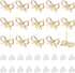 SUNNYCLUE 1 Box 70Pcs Bowknot Post Earring Findings Earring Stud with Hole Earring Posts Gold Earring Stud with Hole Stud Earrings for Jewelry Mak...