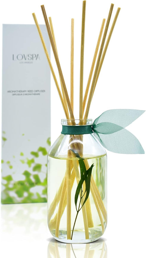 LOVSPA Reed Diffuser Set, Bamboo Citrus Scented Oil Diffuser with Sticks, Home Fragrance Accessories for Bathroom Shelf Decor, Aroma Diffusers for...