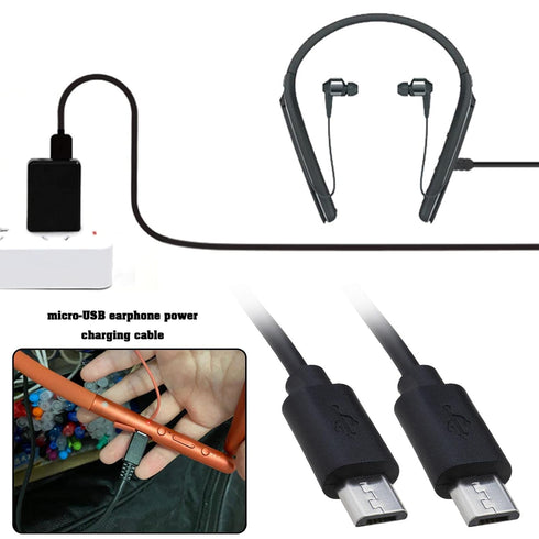2Pcs USB-A to Micro-USB Charging Cord Replacement Compatible with Sony WH-H900N Compatible with PS WHH900N WHCH700N USB Charger Cable 30cm Black.....
