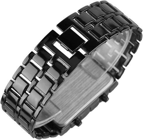 FANMIS Fashion Men's Simple Youth Sports Watch Electronic Binary Digital LED Lava Alloy Rectangular Chain Watch...