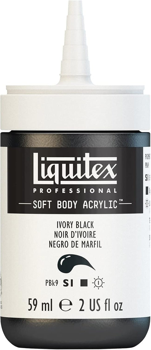 Liquitex Professional Soft Body Acrylic Paint, 59ml (2-oz) Bottle, Ivory Black...