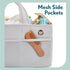 MIGHTY MONKEY Oversized Stain Resistant Baby Diaper Caddy Organizer with Handle, Adjustable Mesh Storage Bin Compartments for Diapers, Baby Wipes,...