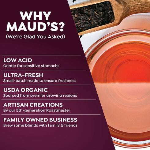 Maud's Organic English Breakfast Black Tea Pods, 24 ct, Recyclable Single Serve Pods – 100% Gourmet Blended Tea Leaves, Compatible with Keurig K C...