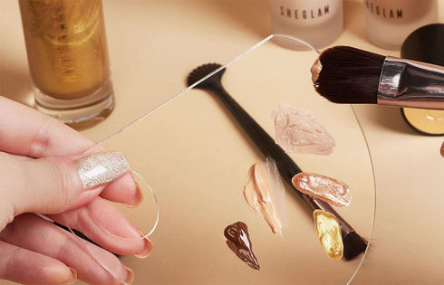 2pcs Acrylic Makeup Palette, Professional Makeup Palette with Scraper Tool, Makeup Palette, Professional Cosmetic Mix, Makeup Artist Tools (Rectan...