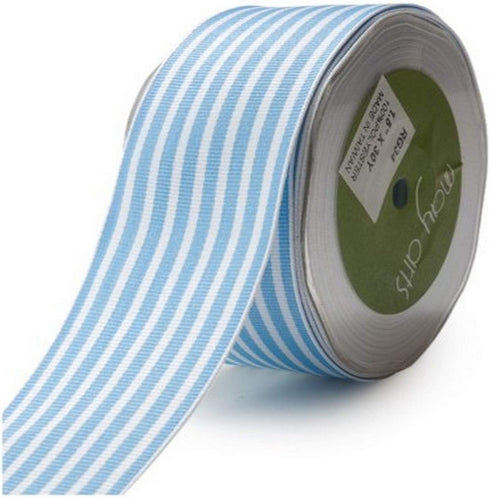 May Arts 1-1/2-Inch Wide Ribbon, Light Blue Grosgrain Stripe...