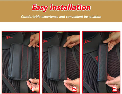 Breathable Leather car seat Belt Cover, seat Belt Shoulder pad to Protect The Shoulder and Neck, Driving More Comfortable (Red)...
