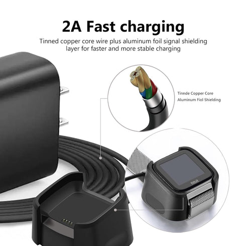 Replacement for Fitbit Versa 1 Charger (Not for Versa 2) Fast USB Charging Cable Cord for Fitbit Versa fb504/Versa Lite fb415/Versa Special Editio...