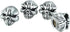 Arenbel Skull Tire Valve Stem Caps 4 Pack Air Stem Covers Car Accessories for Cars SUVs Bike Bicycle Trucks Motorcycles Silver...