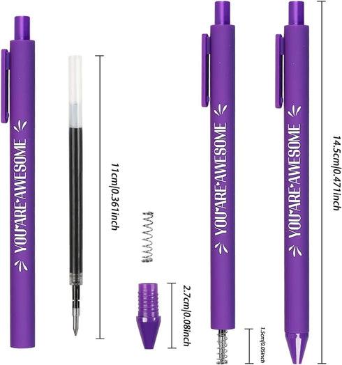 20 Pieces Funny Pens Thank You Pens Motivational Quotes with Multi Candy Colors Soft Touch Novelty Office School Supplies Ideal Gift for Family Co...