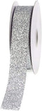 Homeford Firefly Imports Glitter Ribbon Wrapping, 7/8-Inch, 25 Yards, Silver, 7/8"...