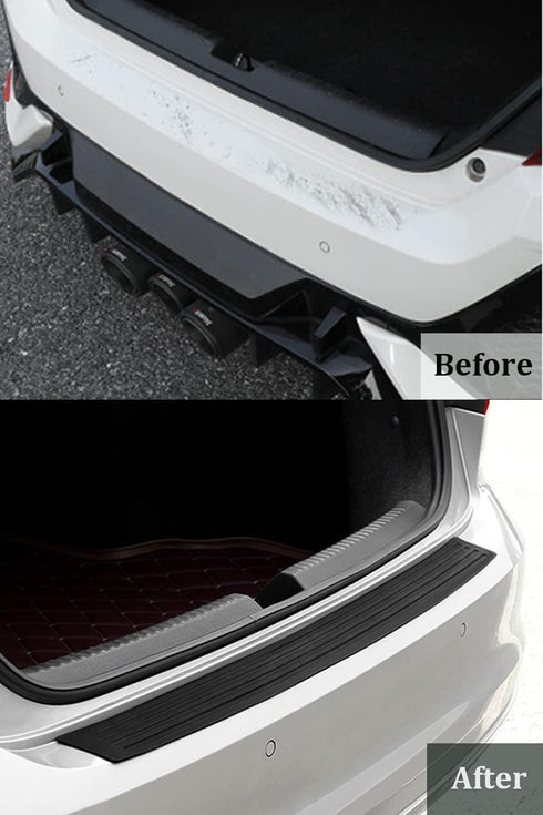 Pincuttee Rear Bumper Protector Guard for Car,Black Rubber Scratch,Resistant Trunk Door Entry Guards,Accessories Trim Cover,35.4"X2.87" for Most o...