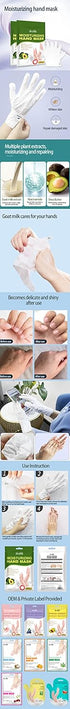 Moisturizing Hand Mask Gloves -Glycerin + Avacado Extract for Deep Moisturizing (Gloves 3pk), Beauty Gifts | Skincare Gifts | Skincare Party Favor...
